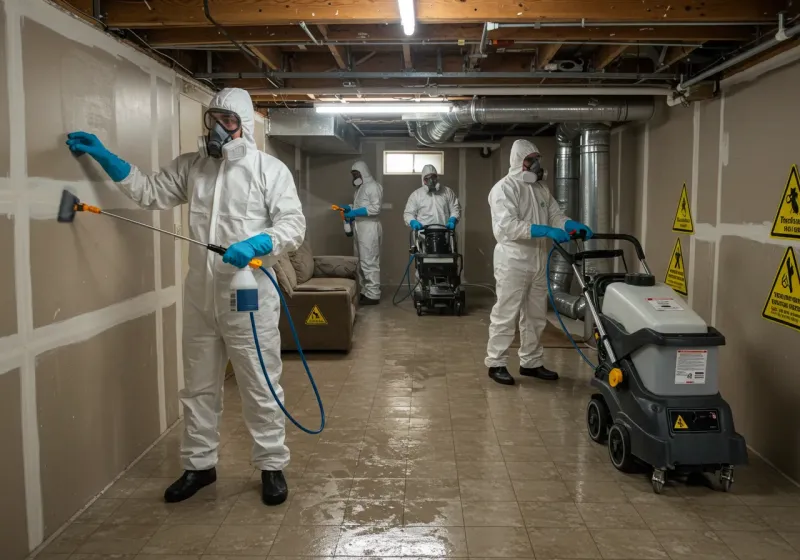 Basement Moisture Removal and Structural Drying process in Pearl City, HI
